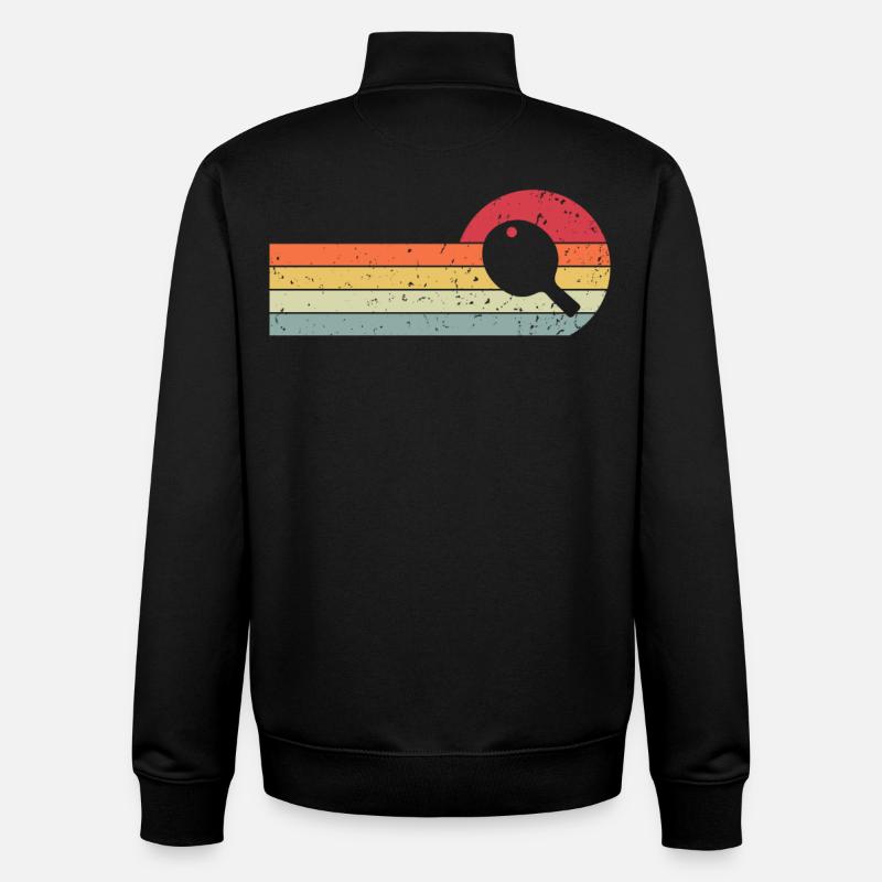 Ping-pong - Sweat zippé unisexe en coton bio Stanley/Stella - noir