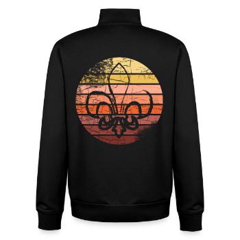 Pfadfinder Gruppe Pfadfinderlager - Unisex Organic Zip Sweatshirt von Stanley/Stella - Schwarz - Hinten - AI Model Male 185 light (185cm)