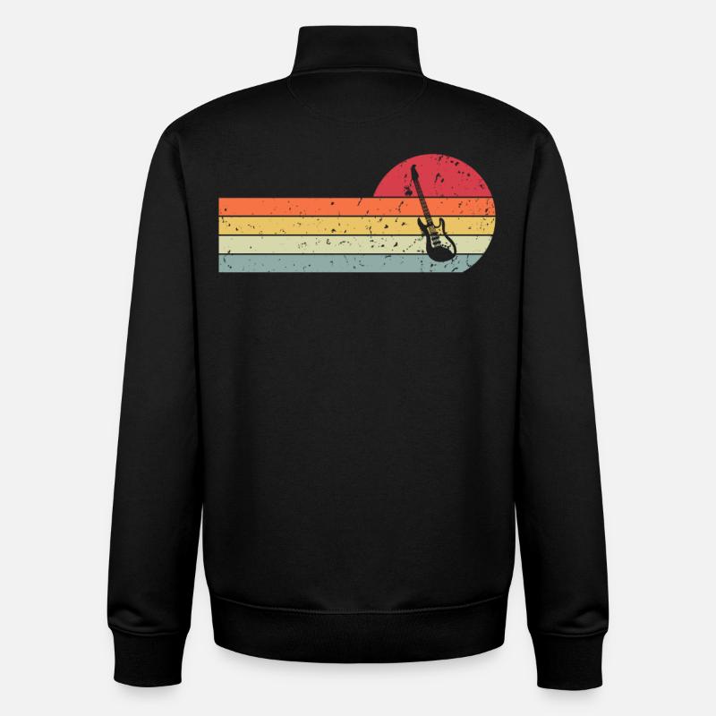 Guitare - Sweat zippé unisexe en coton bio Stanley/Stella - noir