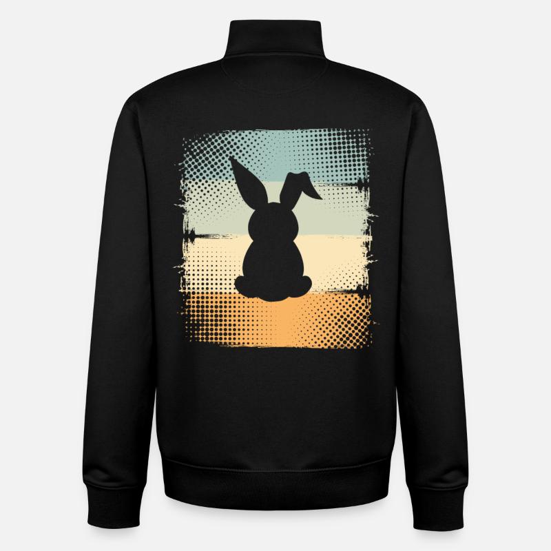 Lapin - Sweat zippé unisexe en coton bio Stanley/Stella - noir