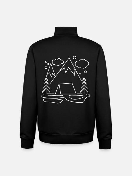Mountain Mountains Hiking - Unisex Organic Zip Sweatshirt by Stanley/Stella - black