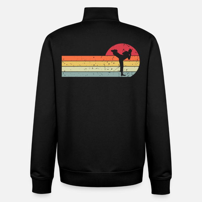 Karaté - Sweat zippé unisexe en coton bio Stanley/Stella - noir