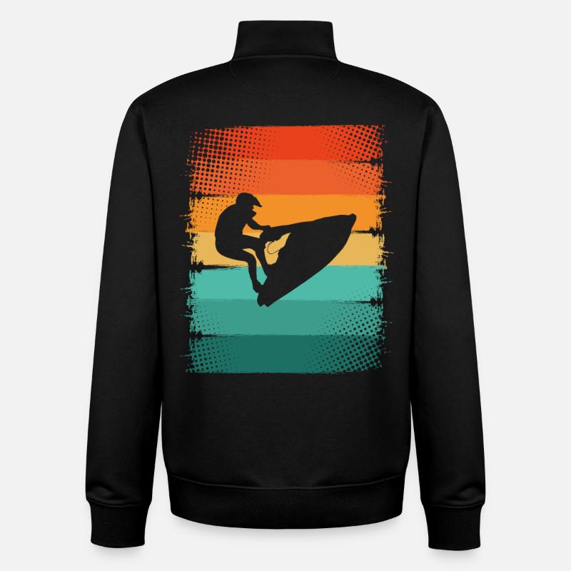 Jet ski - Sweat zippé unisexe en coton bio Stanley/Stella - noir