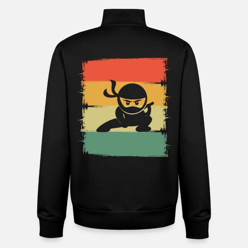 Ninja - Sweat zippé unisexe en coton bio Stanley/Stella - noir