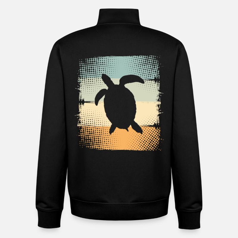 Tortue - Sweat zippé unisexe en coton bio Stanley/Stella - noir