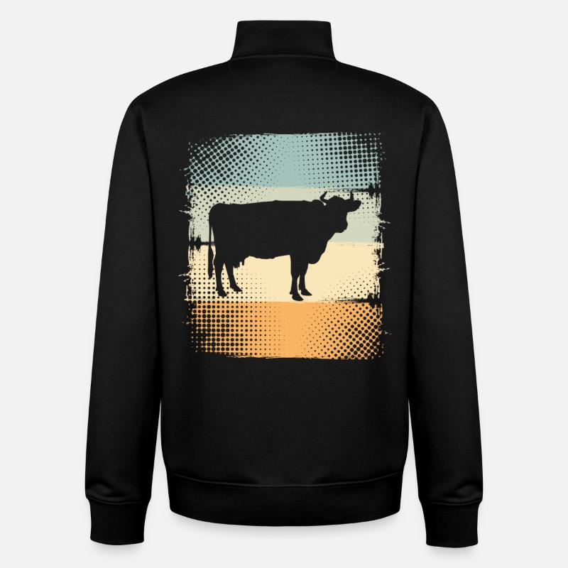 Vache - Sweat zippé unisexe en coton bio Stanley/Stella - noir