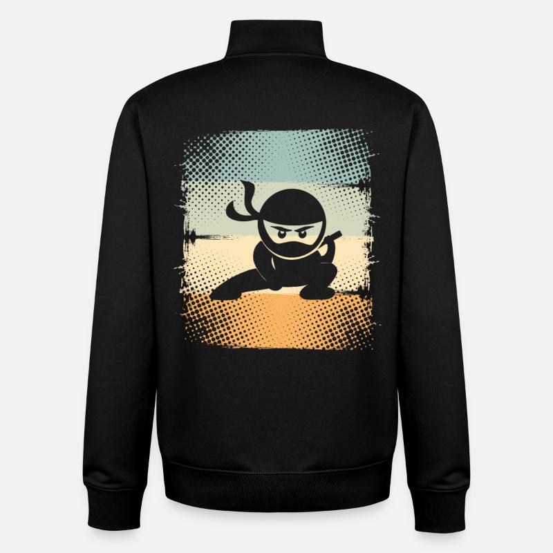 Ninja - Sweat zippé unisexe en coton bio Stanley/Stella - noir