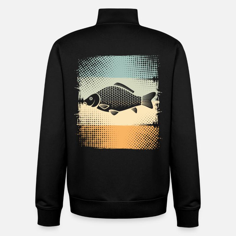 Carp - Unisex Organic Zip Sweatshirt by Stanley/Stella - black