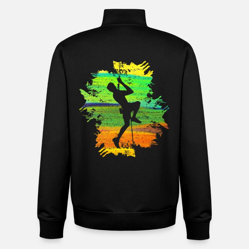 Climb Strong Men's Gift - Unisex Organic Zip Sweatshirt by Stanley/Stella - black