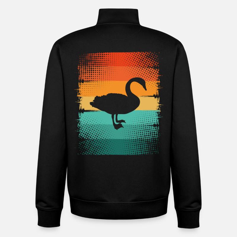 Cygne - Sweat zippé unisexe en coton bio Stanley/Stella - noir