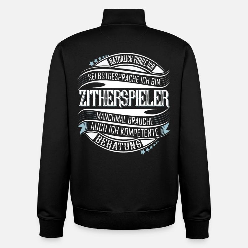 Zither Zitherspieler - Unisex Organic Zip Sweatshirt von Stanley/Stella - Schwarz