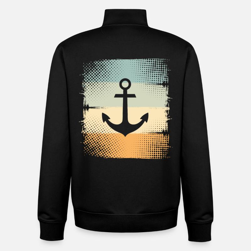 Ancre - Sweat zippé unisexe en coton bio Stanley/Stella - noir