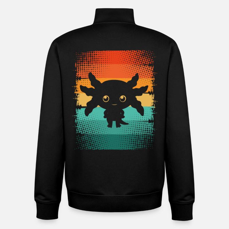 Axolotl - Sweat zippé unisexe en coton bio Stanley/Stella - noir