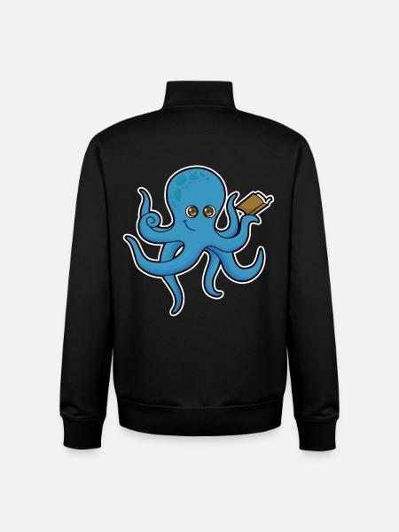 Krake Buch - Unisex Organic Zip Sweatshirt von Stanley/Stella - Schwarz