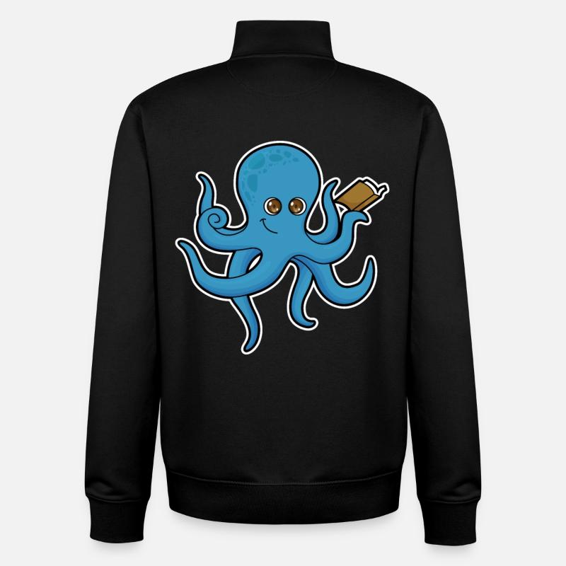 Krake Buch - Unisex Organic Zip Sweatshirt von Stanley/Stella - Schwarz