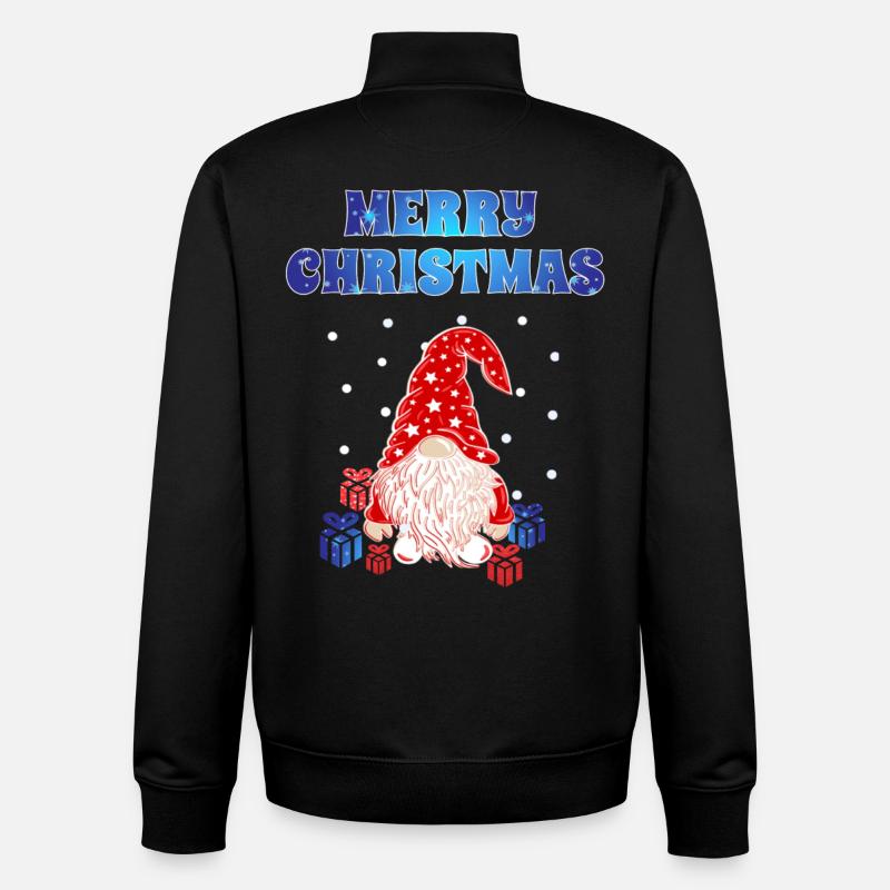 Gnome de Noël - Sweat zippé unisexe en coton bio Stanley/Stella - noir