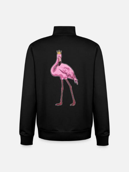 Flamingo Crown - Unisex Organic Zip Sweatshirt by Stanley/Stella - black