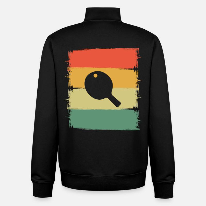 Ping-pong - Sweat zippé unisexe en coton bio Stanley/Stella - noir