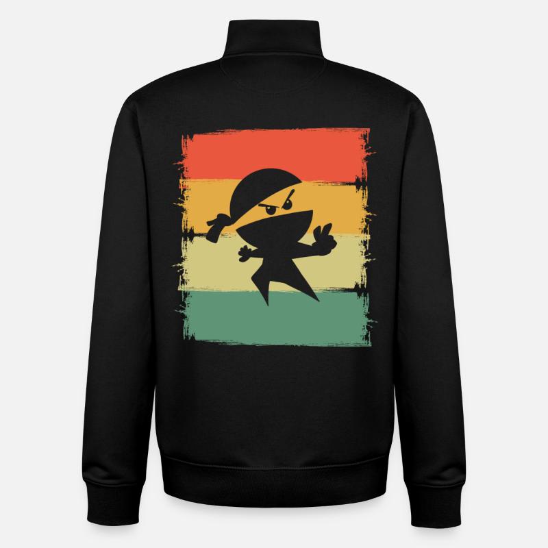 Ninja - Sweat zippé unisexe en coton bio Stanley/Stella - noir