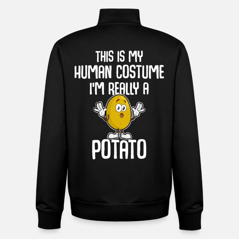 Pomme de terre - Sweat zippé unisexe en coton bio Stanley/Stella - noir