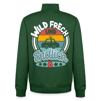 6 Jahre Kinder Polizeiauto - Unisex Organic Zip Sweatshirt von Stanley/Stella - Flaschengrün - Hinten - AI Model Male 185 dark (185cm)