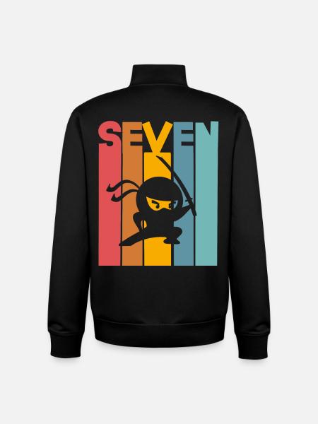 Ninja 7th Birthday Kids - Unisex Organic Zip Sweatshirt by Stanley/Stella - black