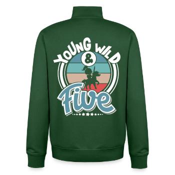 5 years Knight Children - Unisex Organic Zip Sweatshirt by Stanley/Stella - bottle green - Back - AI Model Male 185 dark (185cm)