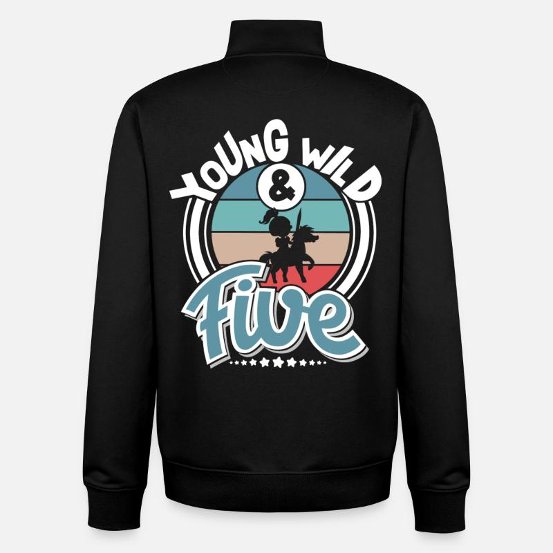 5 ans Chevalier Enfants - Sweat zippé unisexe en coton bio Stanley/Stella - noir