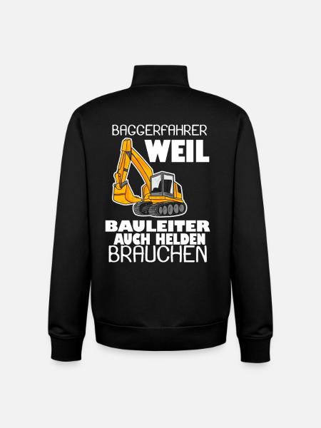 Bagger Baggerfahrer Spruch - Unisex Organic Zip Sweatshirt von Stanley/Stella - Schwarz