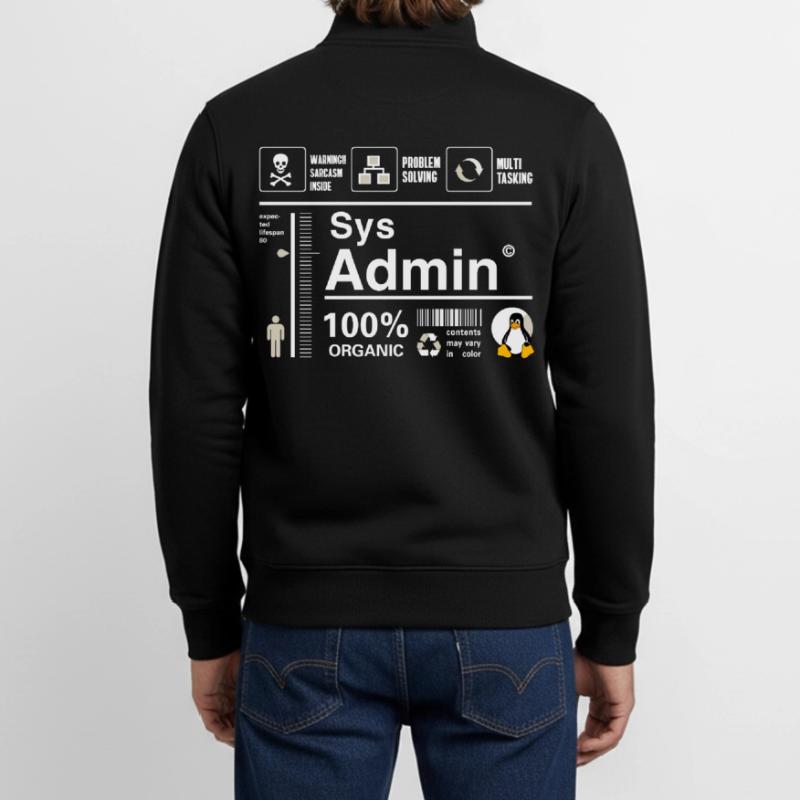 Sys Admin Penguin Ordinateur Nerd pc Platine cpu inh Sweat zippé unisexe en coton bio Stanley/Stella