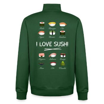 sushi kit love sushi essi sticks Übersicht japan - Unisex Organic Zip Sweatshirt von Stanley/Stella - Flaschengrün - Hinten - AI Model Male 185 dark (185cm)
