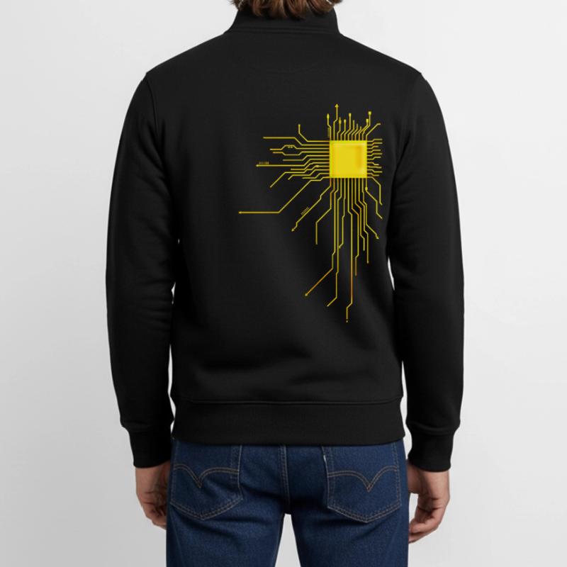 platine Core cpu Computer Nerd Programmeur admin Sweat zippé unisexe en coton bio Stanley/Stella