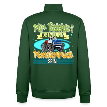 Monstertruck - Unisex Organic Zip Sweatshirt von Stanley/Stella - Flaschengrün - Hinten - AI Model Male 185 dark (185cm)