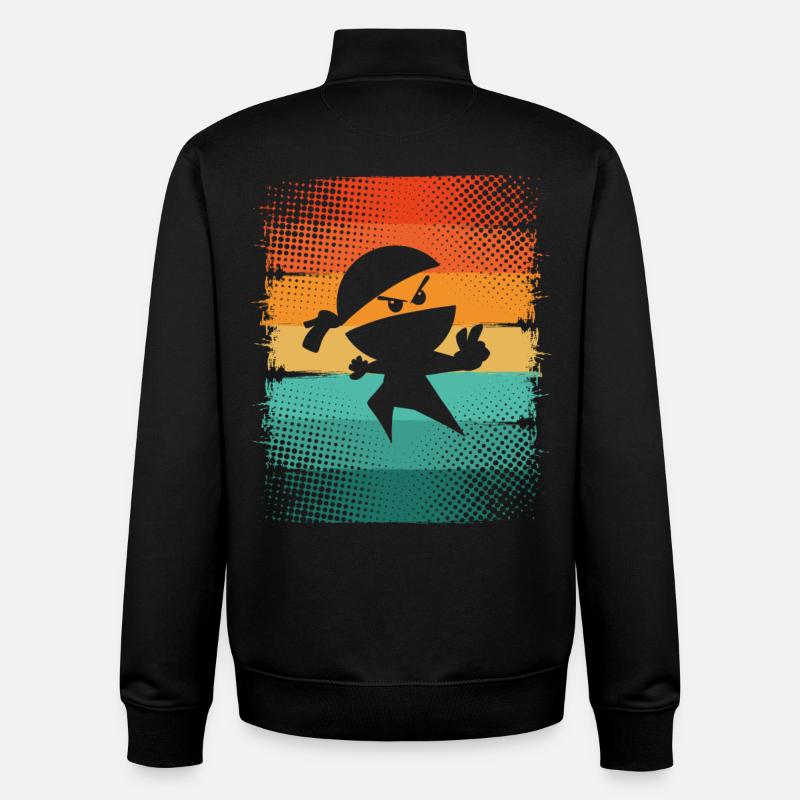 Ninja - Sweat zippé unisexe en coton bio Stanley/Stella - noir