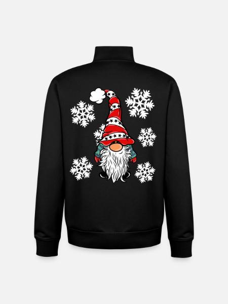 Elves with snowflakes - Unisex Organic Zip Sweatshirt by Stanley/Stella - black