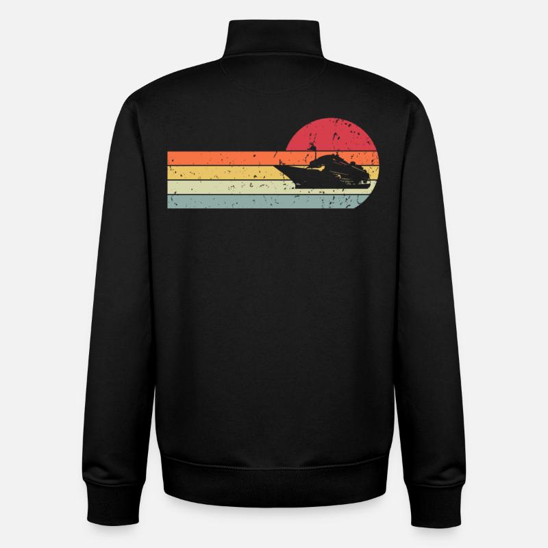 Bateau - Sweat zippé unisexe en coton bio Stanley/Stella - noir