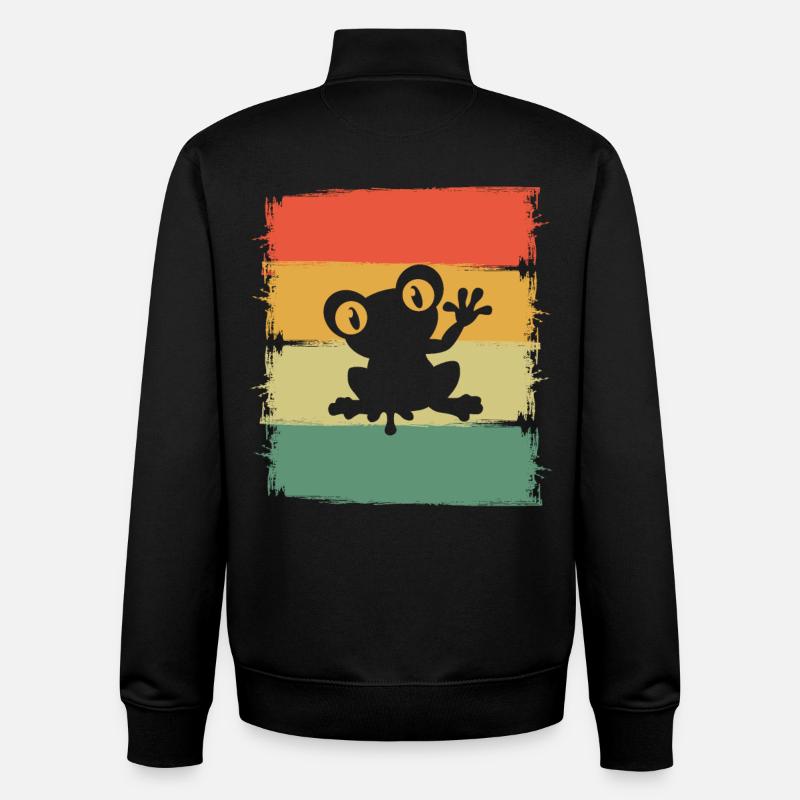 Frosch - Unisex Organic Zip Sweatshirt von Stanley/Stella - Schwarz