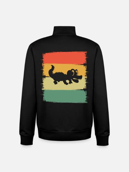 Aligator Crocodile - Sweat zippé unisexe en coton bio Stanley/Stella - noir