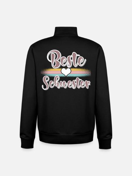 Beste Schwester - Unisex Organic Zip Sweatshirt von Stanley/Stella - Schwarz