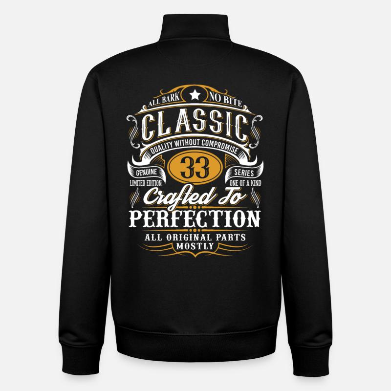 33rd birthday - Unisex Organic Zip Sweatshirt by Stanley/Stella - black