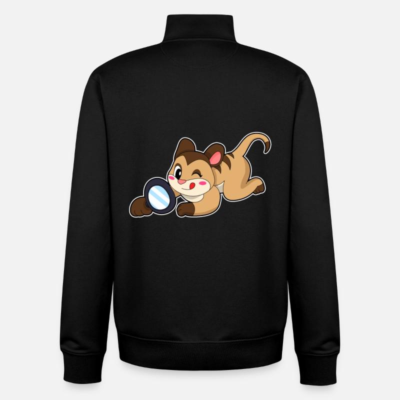 Erdmännchen mit Lupe - Unisex Organic Zip Sweatshirt von Stanley/Stella - Schwarz