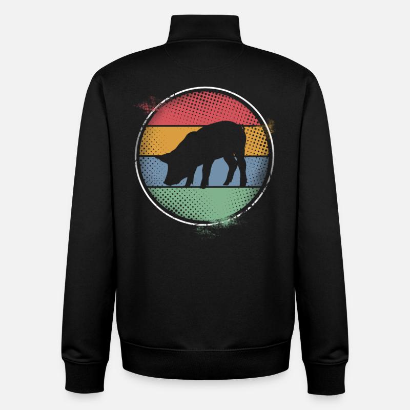 Pig - Unisex Organic Zip Sweatshirt by Stanley/Stella - black