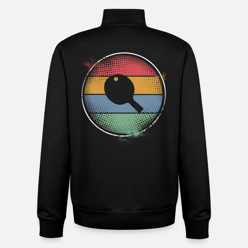 Ping-pong - Sweat zippé unisexe en coton bio Stanley/Stella - noir