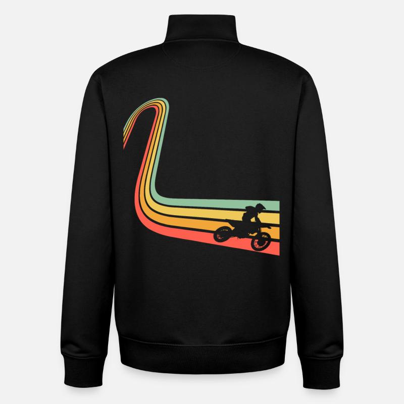 Motocross - Sweat zippé unisexe en coton bio Stanley/Stella - noir