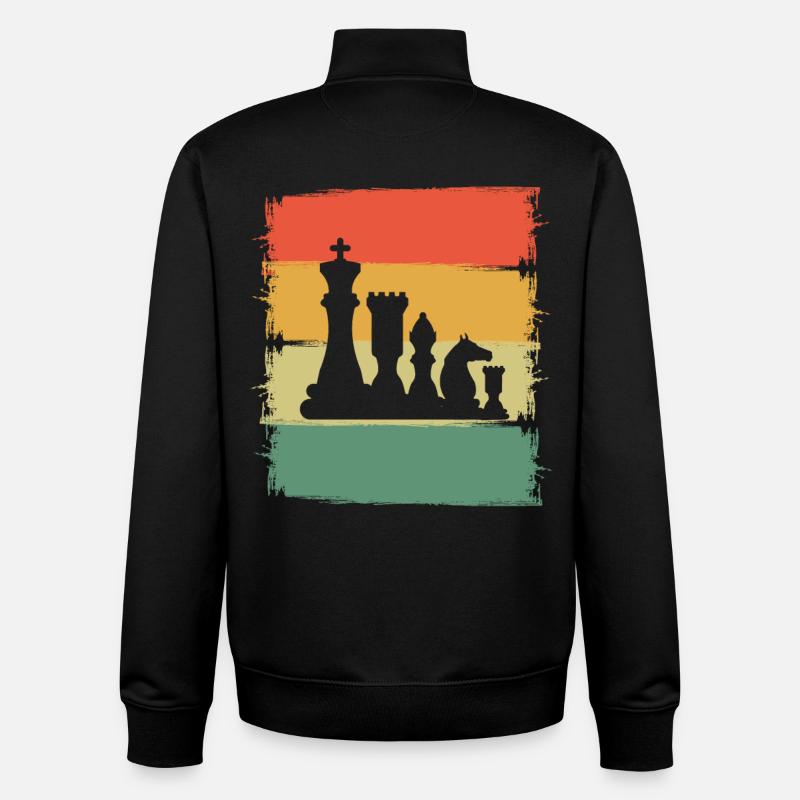 Schach - Unisex Organic Zip Sweatshirt von Stanley/Stella - Schwarz