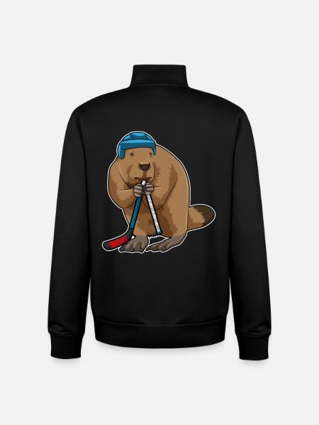 Biber Eishockey Eishockeyschläger - Unisex Organic Zip Sweatshirt by Stanley/Stella - black