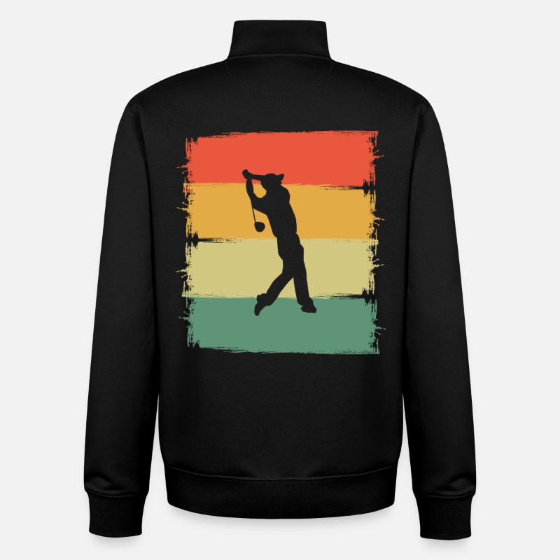 Golfeur de golf - Sweat zippé unisexe en coton bio Stanley/Stella - noir