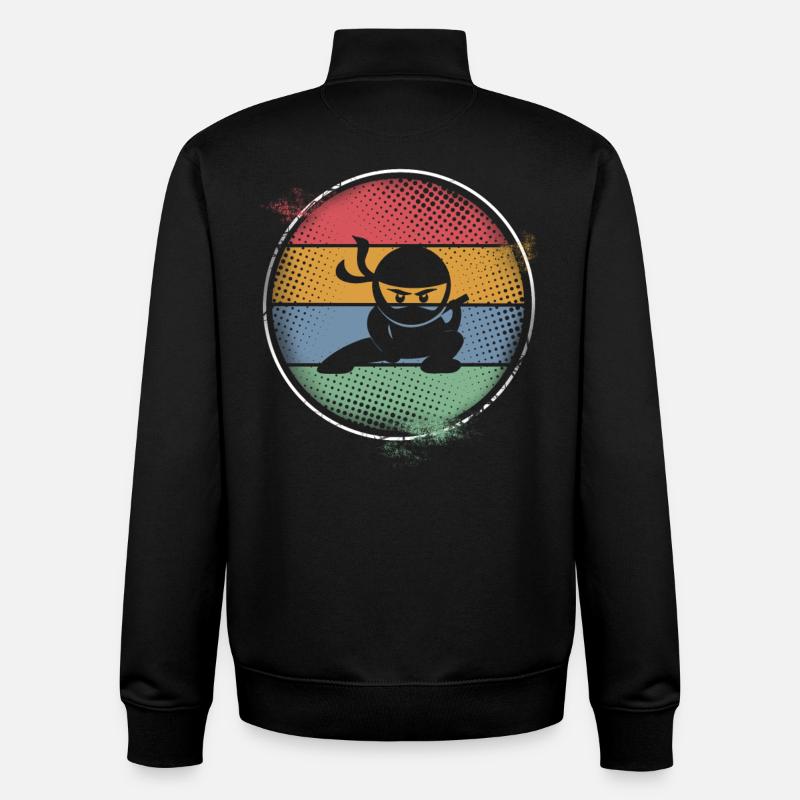 Ninja - Sweat zippé unisexe en coton bio Stanley/Stella - noir