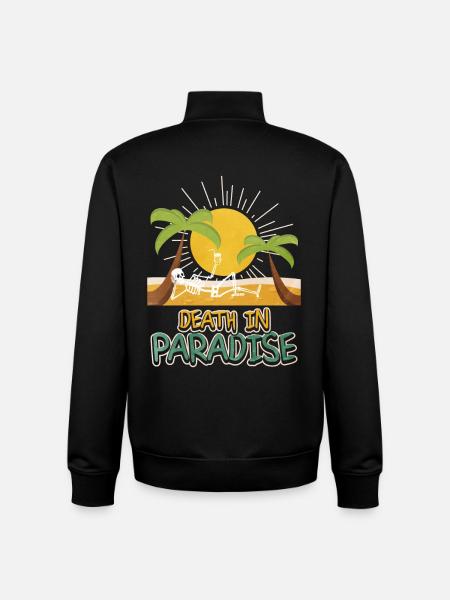 Death in Paradise – Skeleton Holiday Vibes - Unisex Organic Zip Sweatshirt by Stanley/Stella - black