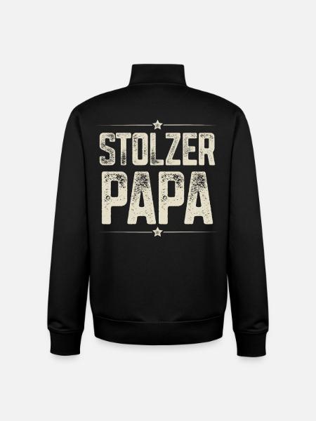 Stolzer Papa - Unisex Organic Zip Sweatshirt von Stanley/Stella - Schwarz
